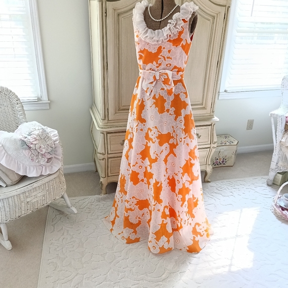 STUNNING 1970S "MISS ELLIETTE" CALIFORNIA MAXI DRESS! LOVELY! - Picture 10 of 17